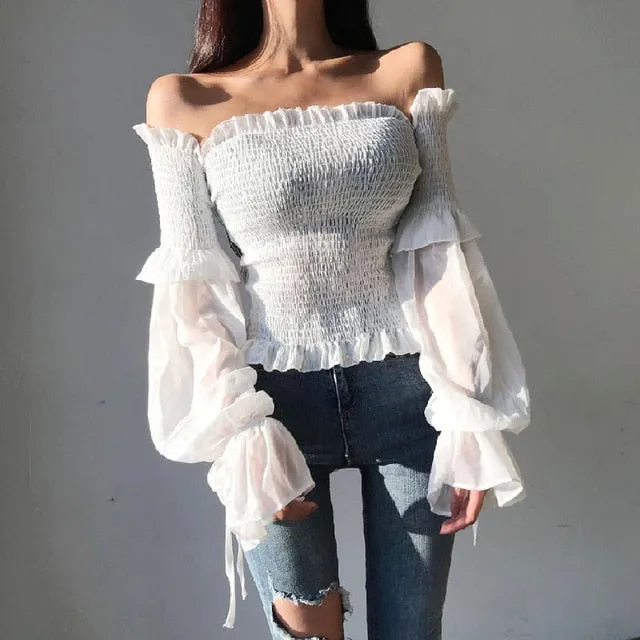 See You Knitted Off Shoulder Crop Top