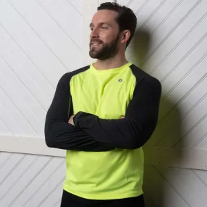 Sentinel Reflective Men's Long Sleeve Shirt in Flo Lime/Black