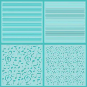 Sheet Music Set of 4 Stencils