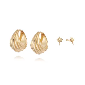 Shining Star Earring Stack 18ct Gold Plate