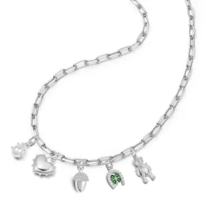 Shrimps Charm Necklace Layering Set Sterling Silver