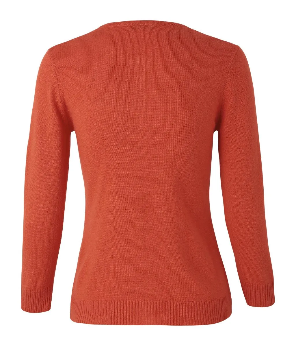 Silk   Cashmere Victoria Cardigan in Orange (low stock)