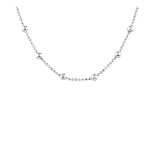 Silver beaded chain necklace