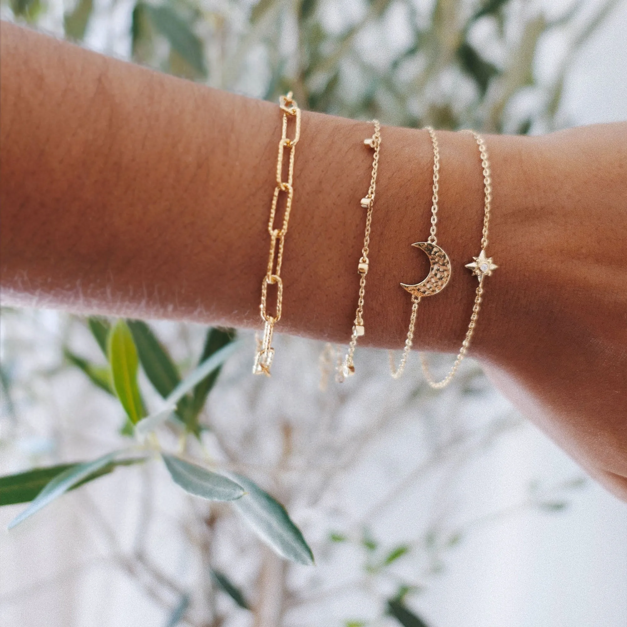 Silver Glitter Chain Bracelet