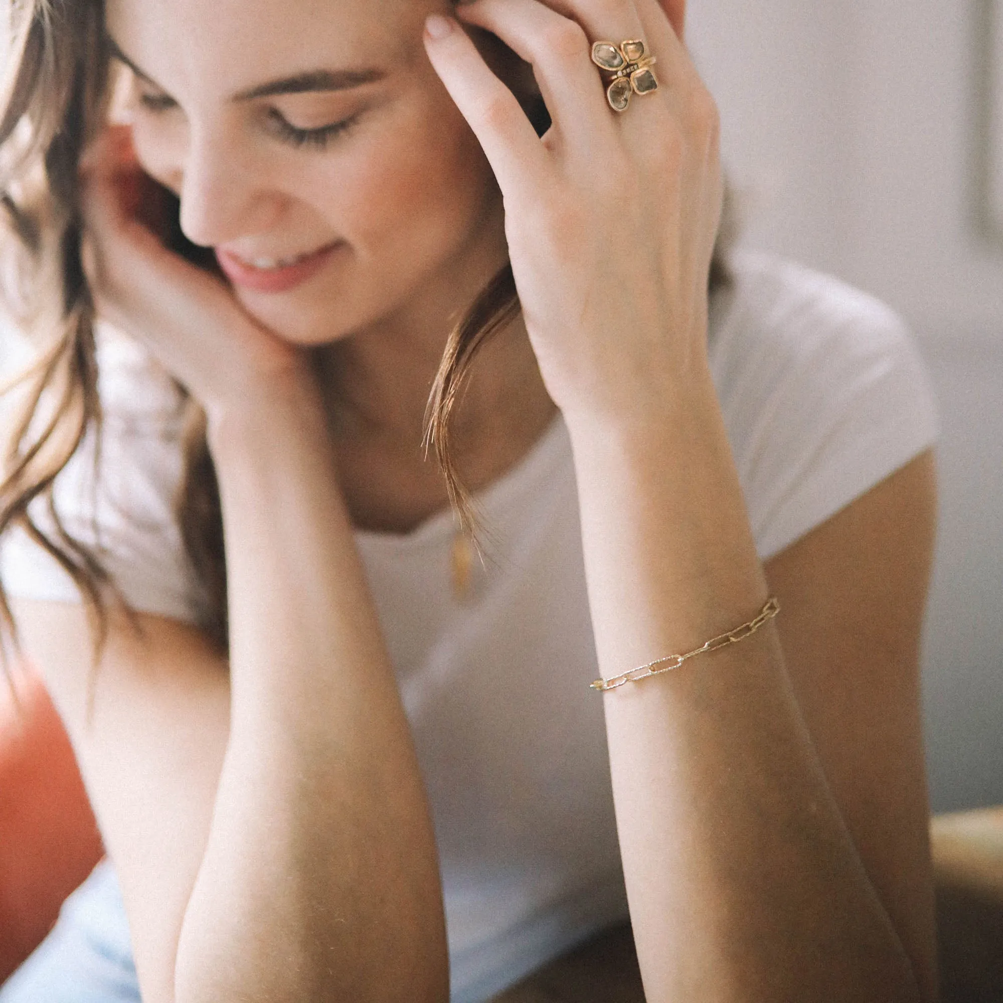 Silver Glitter Chain Bracelet
