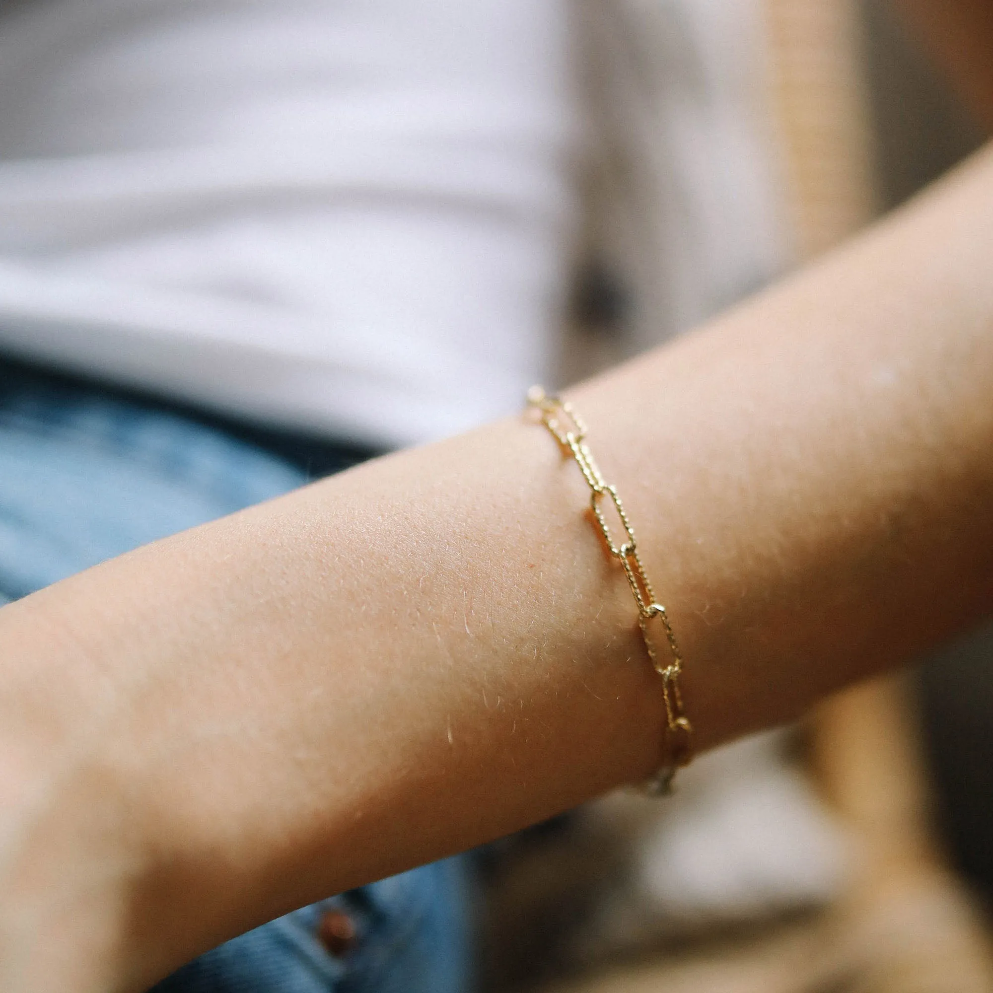 Silver Glitter Chain Bracelet