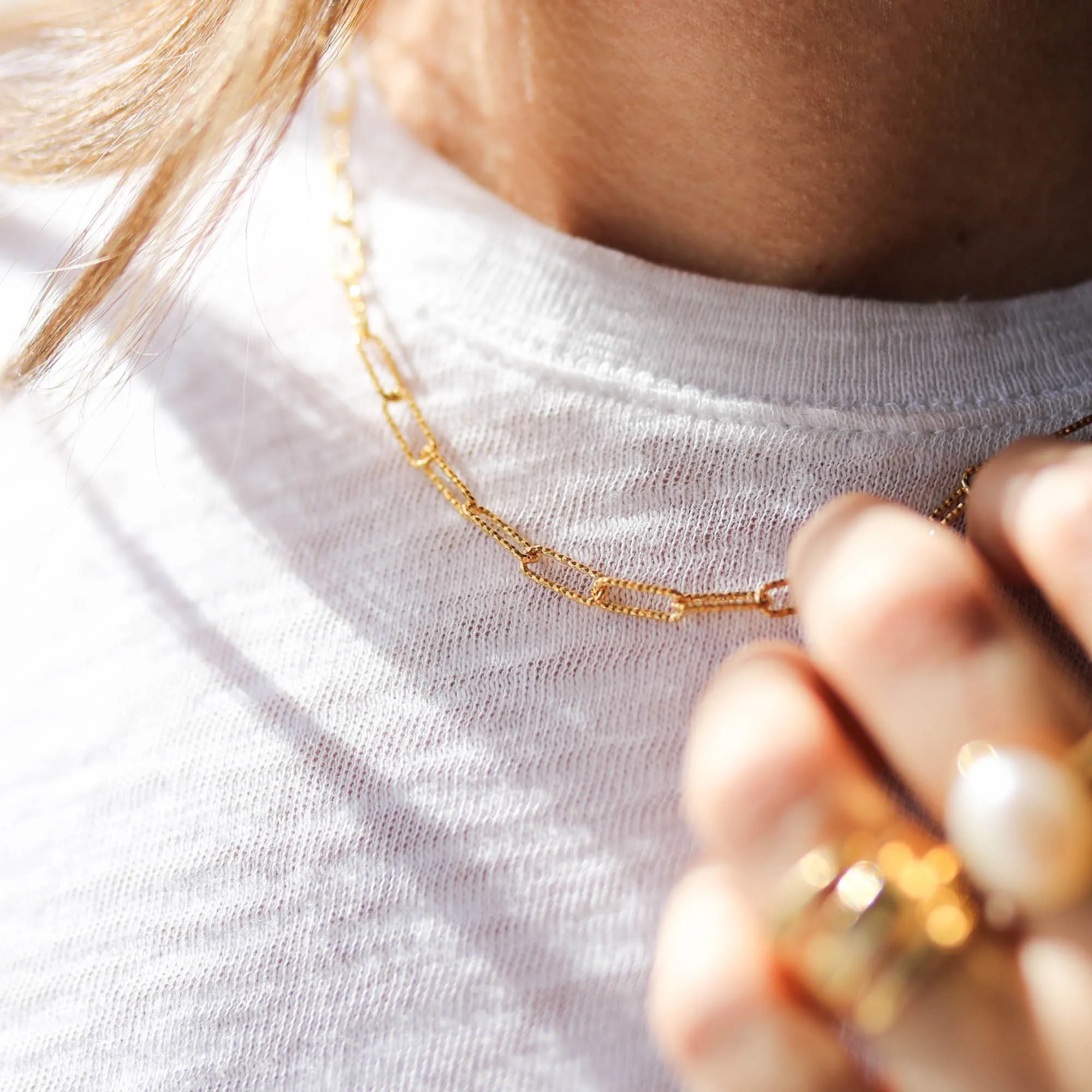 Silver Glitter Chain Necklace