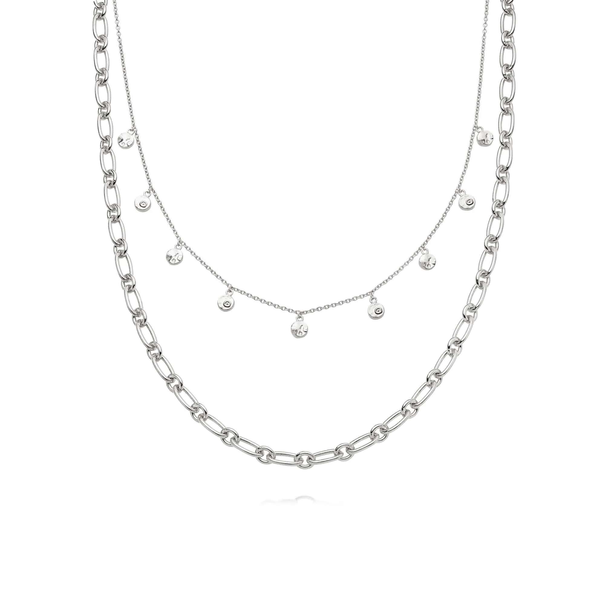 Silver Stacked Necklace Layering Set Sterling Silver