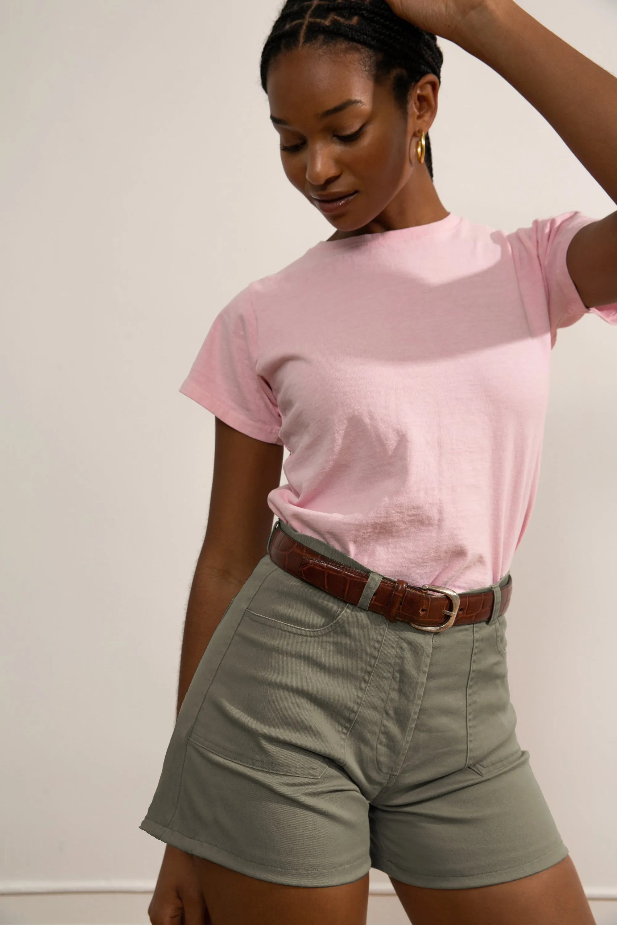 Simone High Waist Shorts - Sage