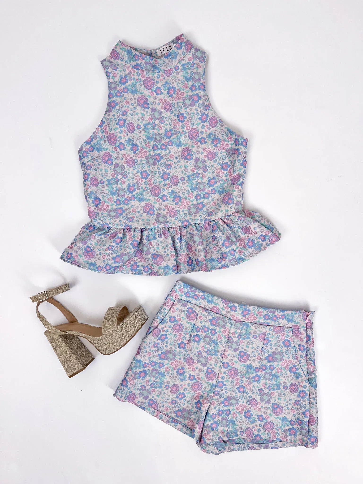 SING TO ME PINK PEPLUM TOP