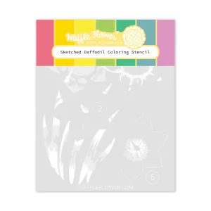 Sketched Daffodil Coloring Stencil