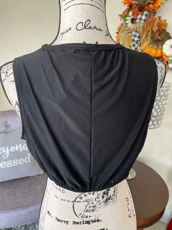 Sleeveless Black Midi ITY Layering Top (PL)