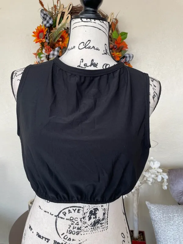 Sleeveless Black Midi ITY Layering Top (PL)