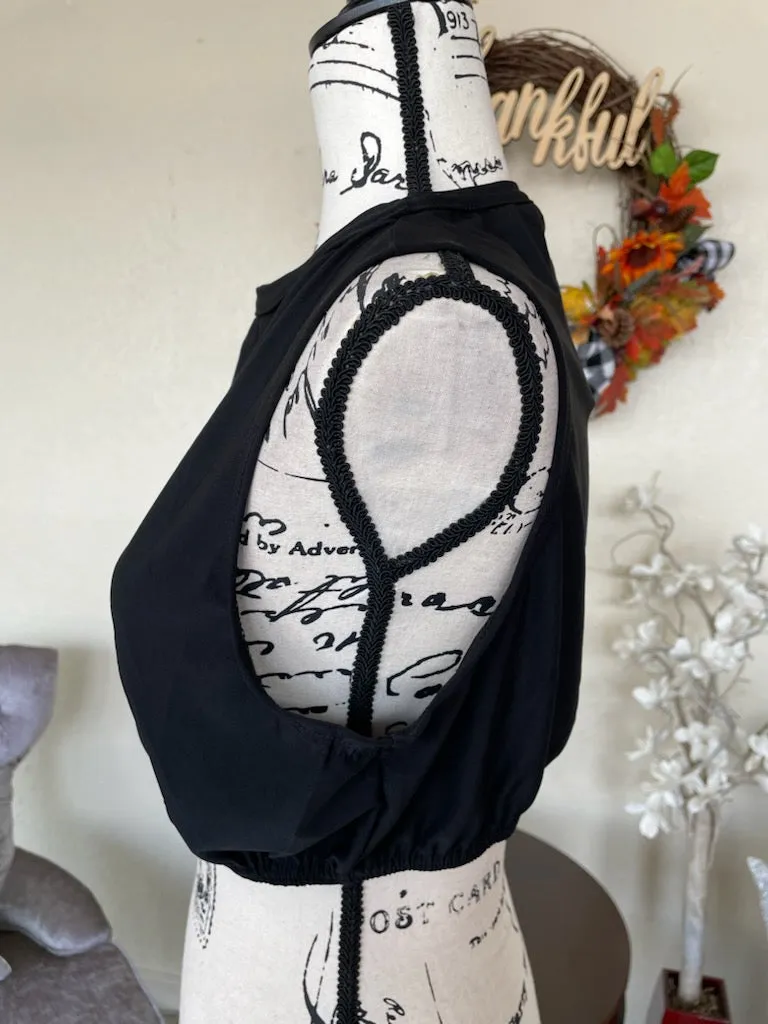 Sleeveless Black Midi ITY Layering Top