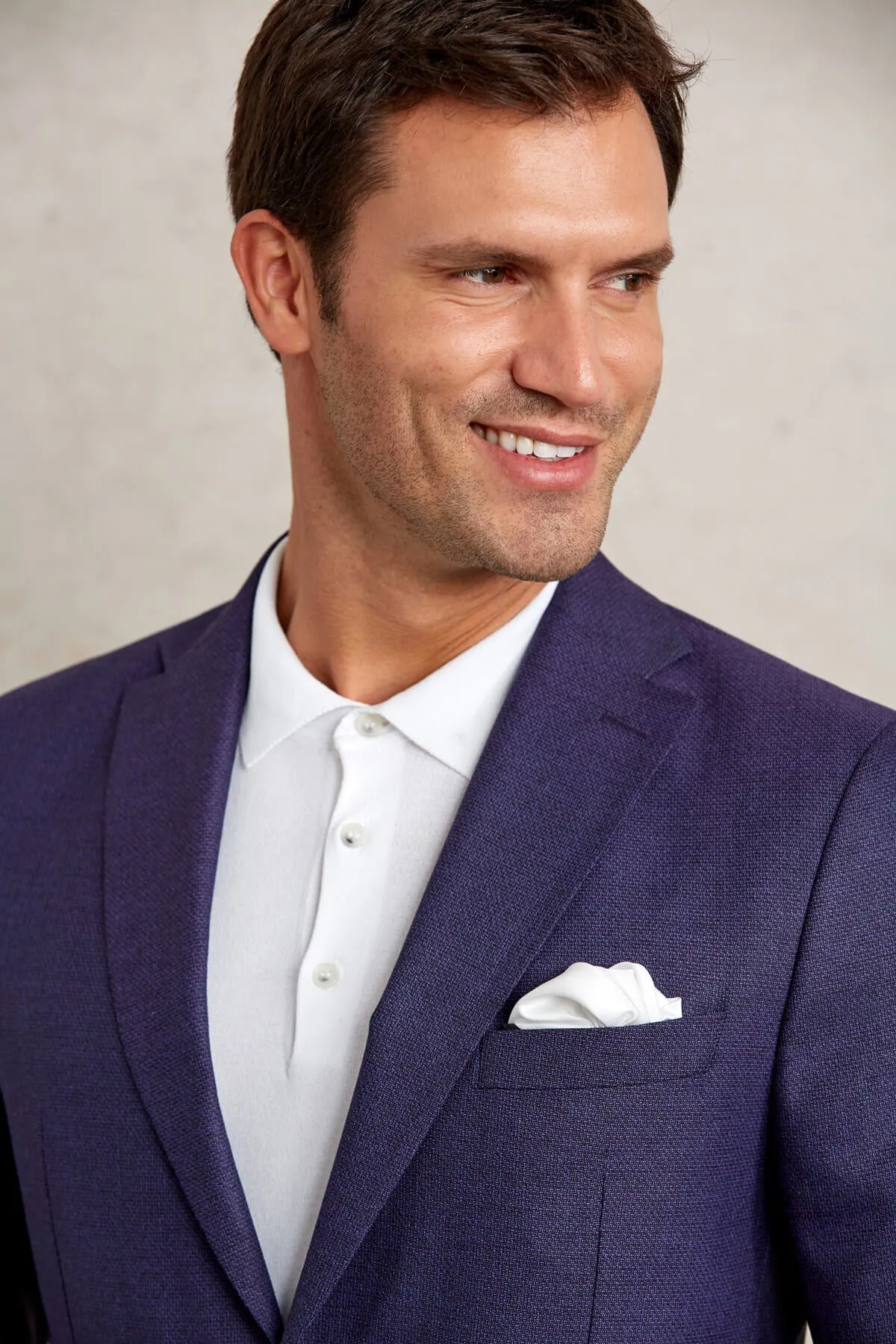 Slim Fit Notch Lapel Purple Casual Blazer