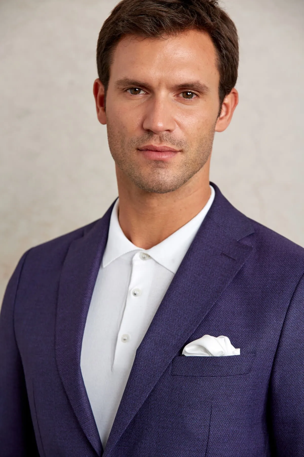 Slim Fit Notch Lapel Purple Casual Blazer