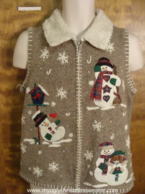 Snowmen in the Snow Ugly Christmas Sweater Vest