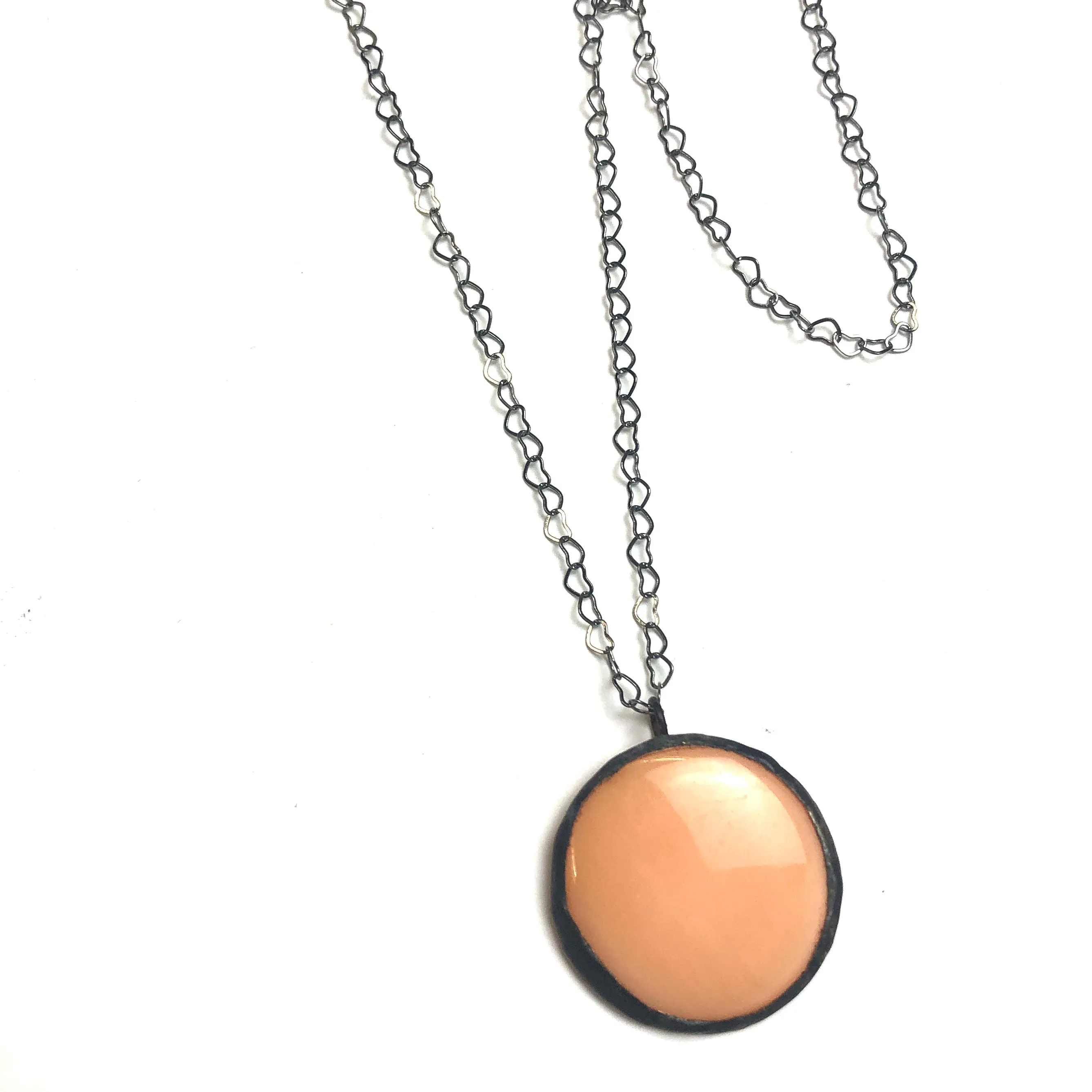 Soft Marigold Peach Moonglow Layering Necklace - Medium *