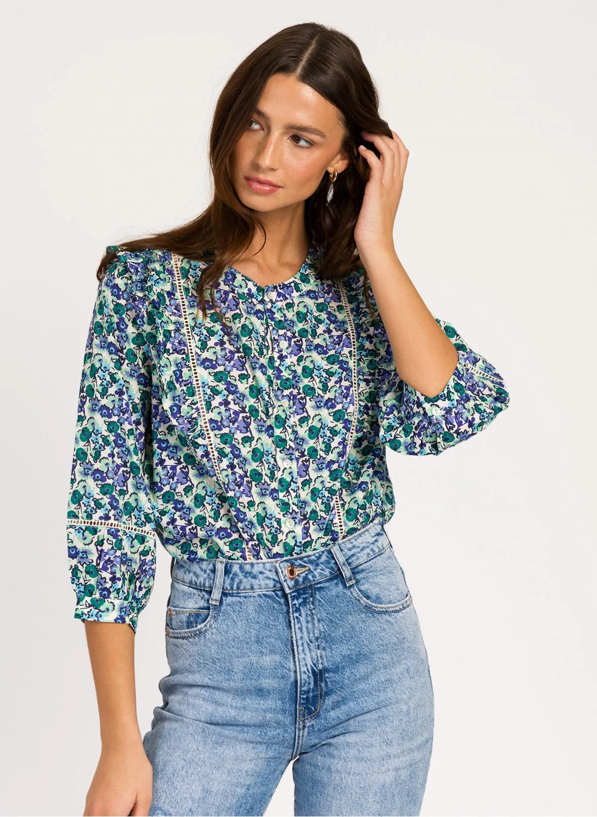 Solena Cotton Blouse: Mint