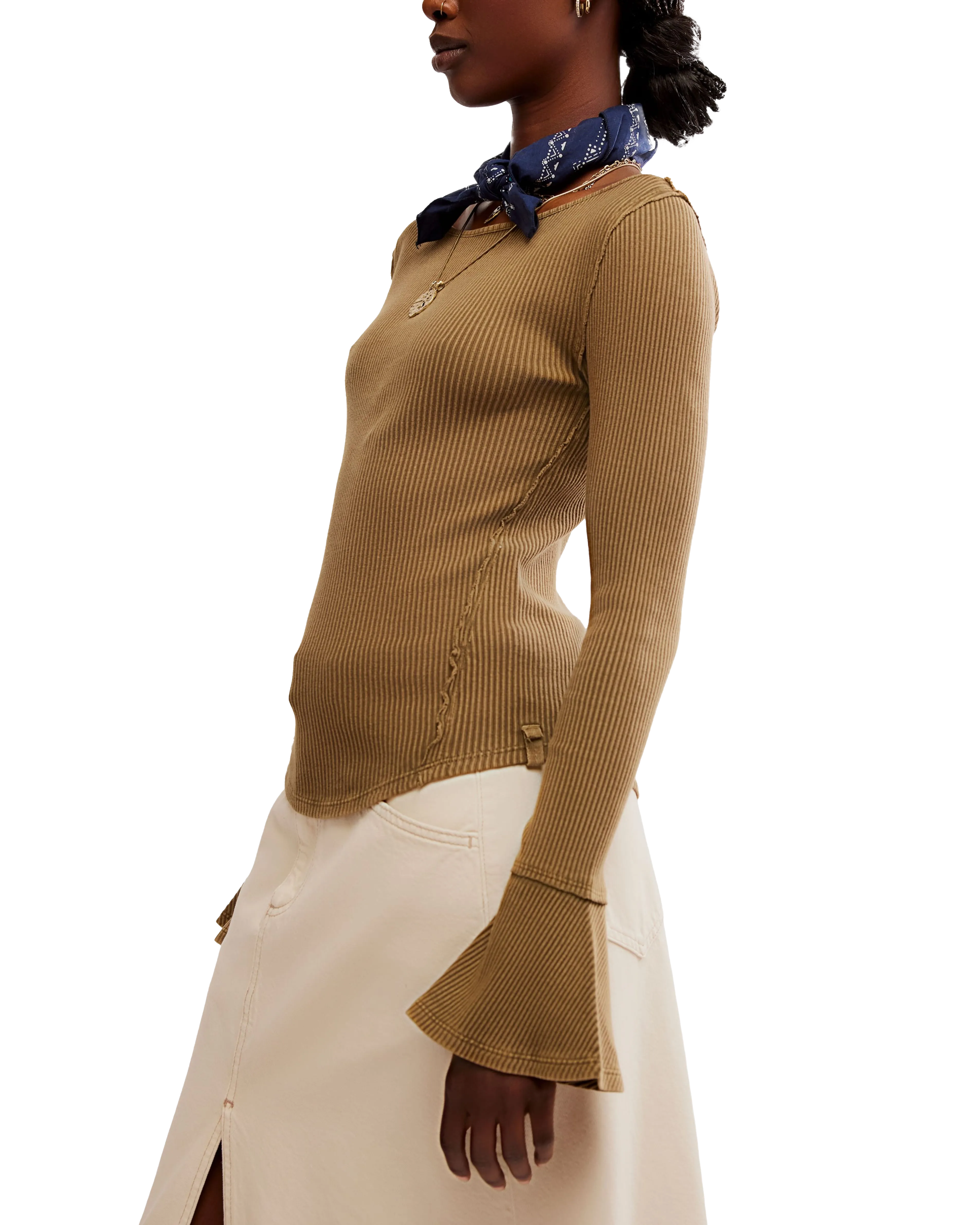 Soul Sister Layering Top in Military Olive