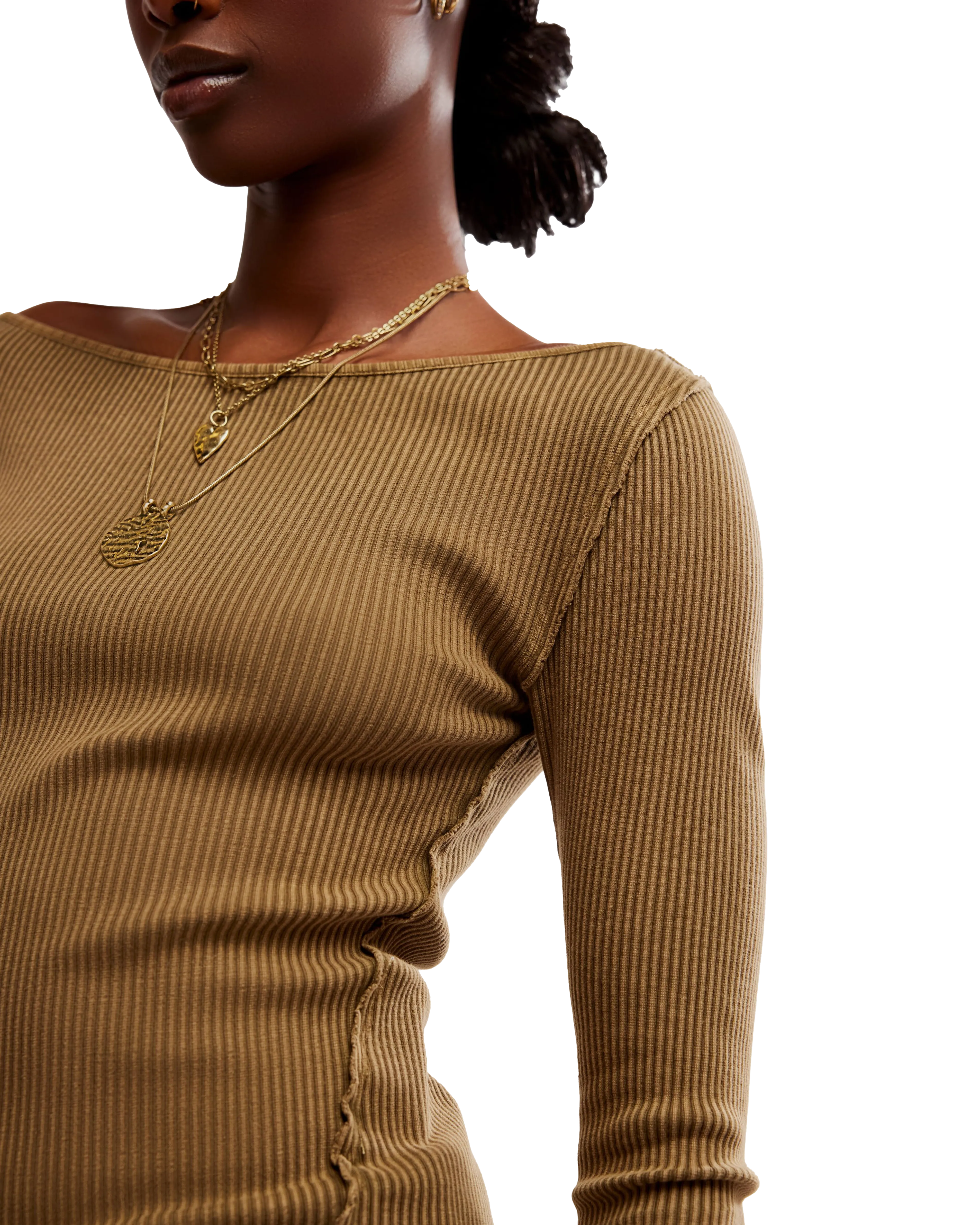 Soul Sister Layering Top in Military Olive