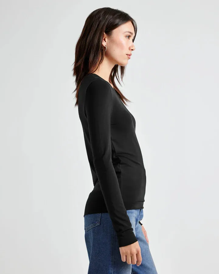 SPLENDID BAMBOO LS TEE BLACK