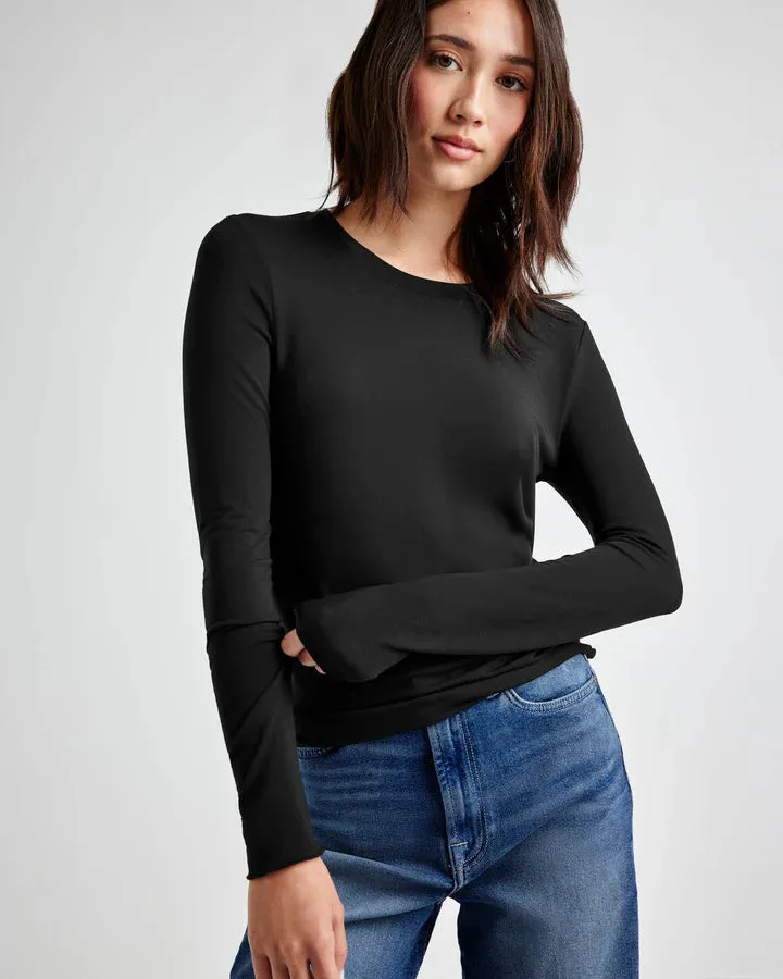 SPLENDID BAMBOO LS TEE BLACK