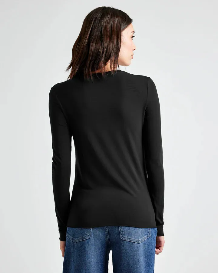SPLENDID BAMBOO LS TEE BLACK