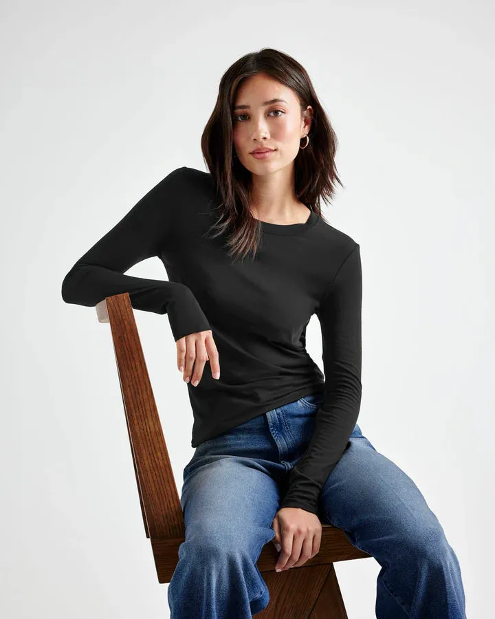 SPLENDID BAMBOO LS TEE BLACK