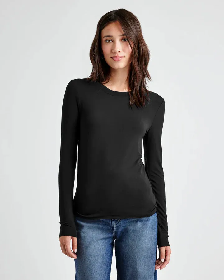 SPLENDID BAMBOO LS TEE BLACK