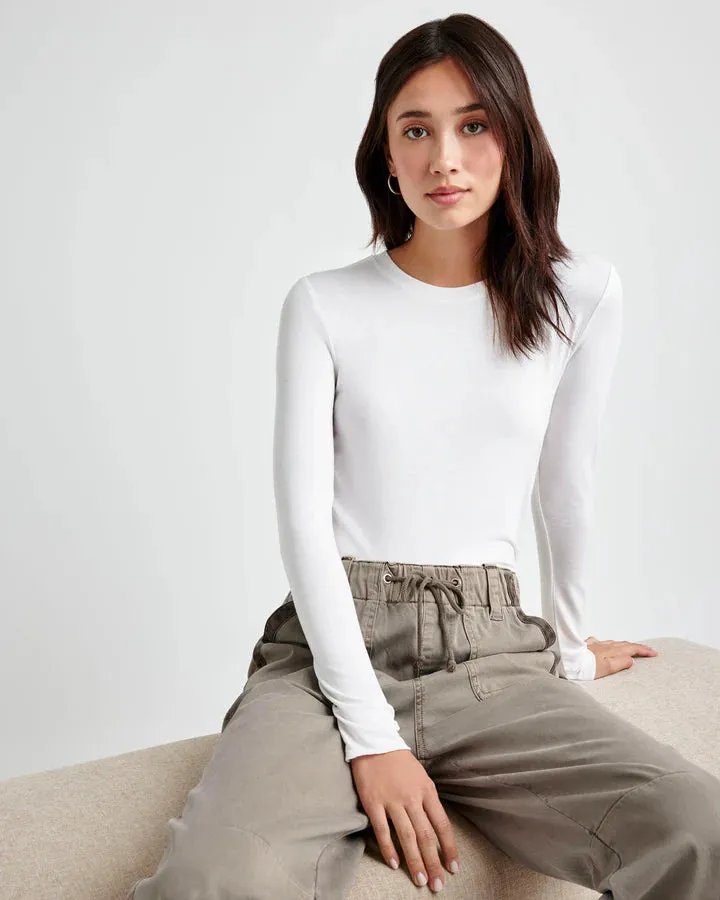 SPLENDID BAMBOO LS TEE WHITE