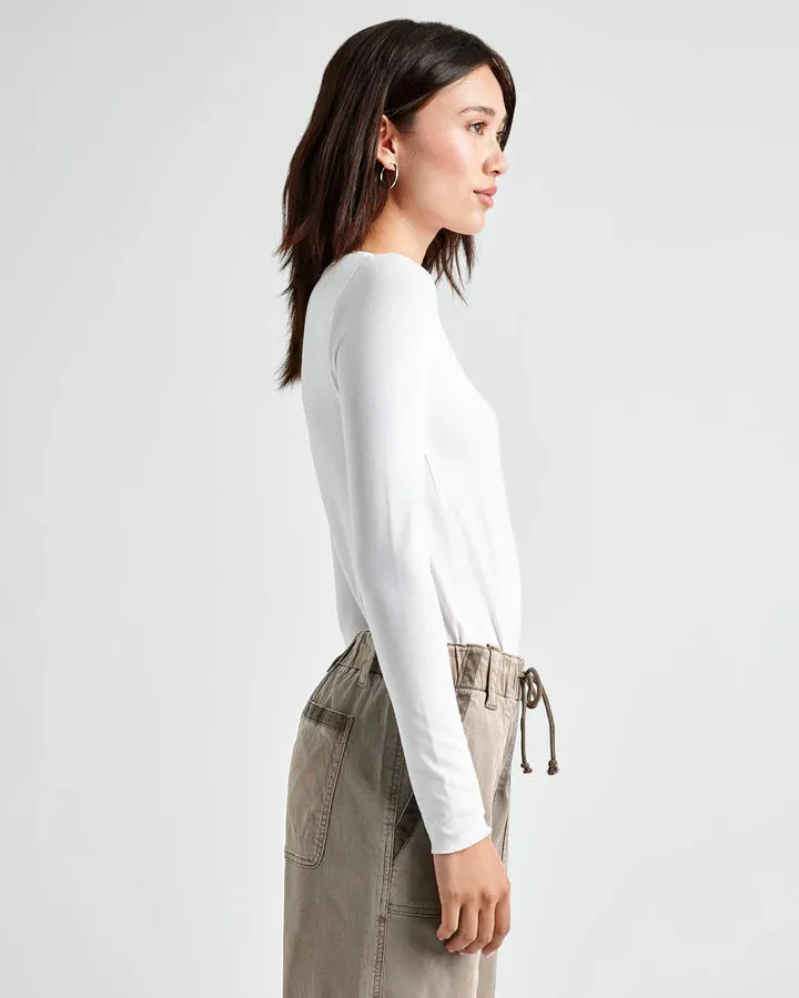 SPLENDID BAMBOO LS TEE WHITE
