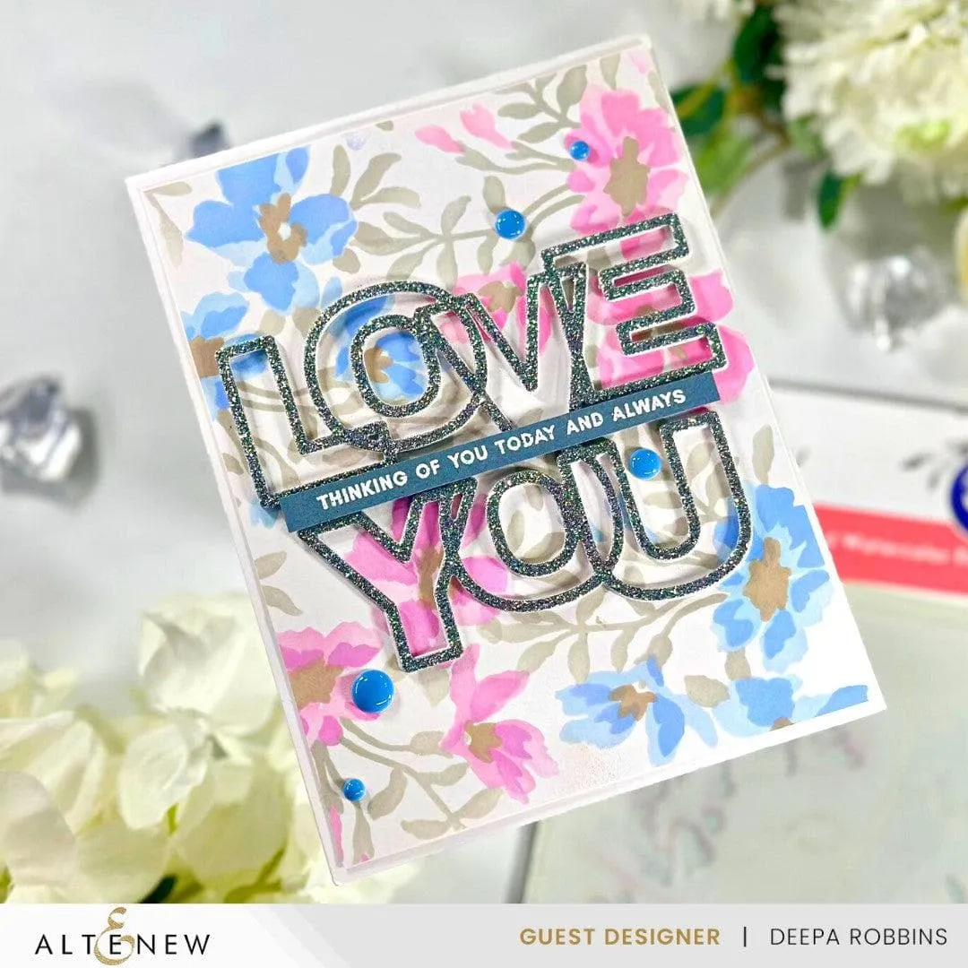 Stencil Art: Playful Watercolor Flowers Layering Stencil Set (6 in 1)