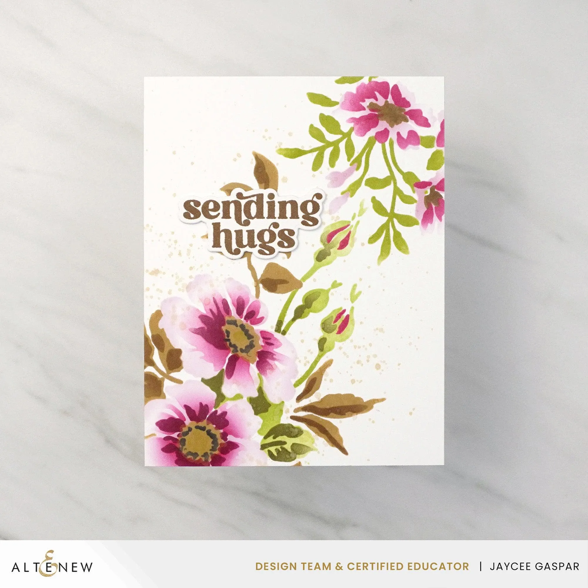 Stencil Art: Playful Watercolor Flowers Layering Stencil Set (6 in 1)