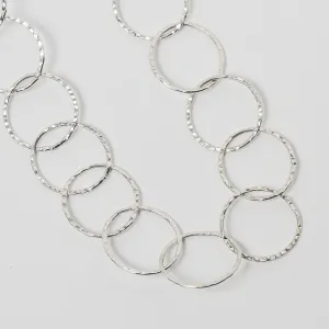 Sterling Silver 17mm Hammered Circle Layering Chain