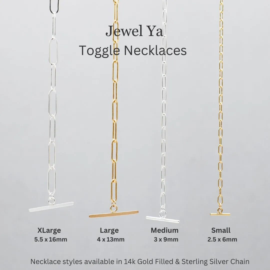 Sterling Silver Extra Large Paper Clip Toggle Necklace