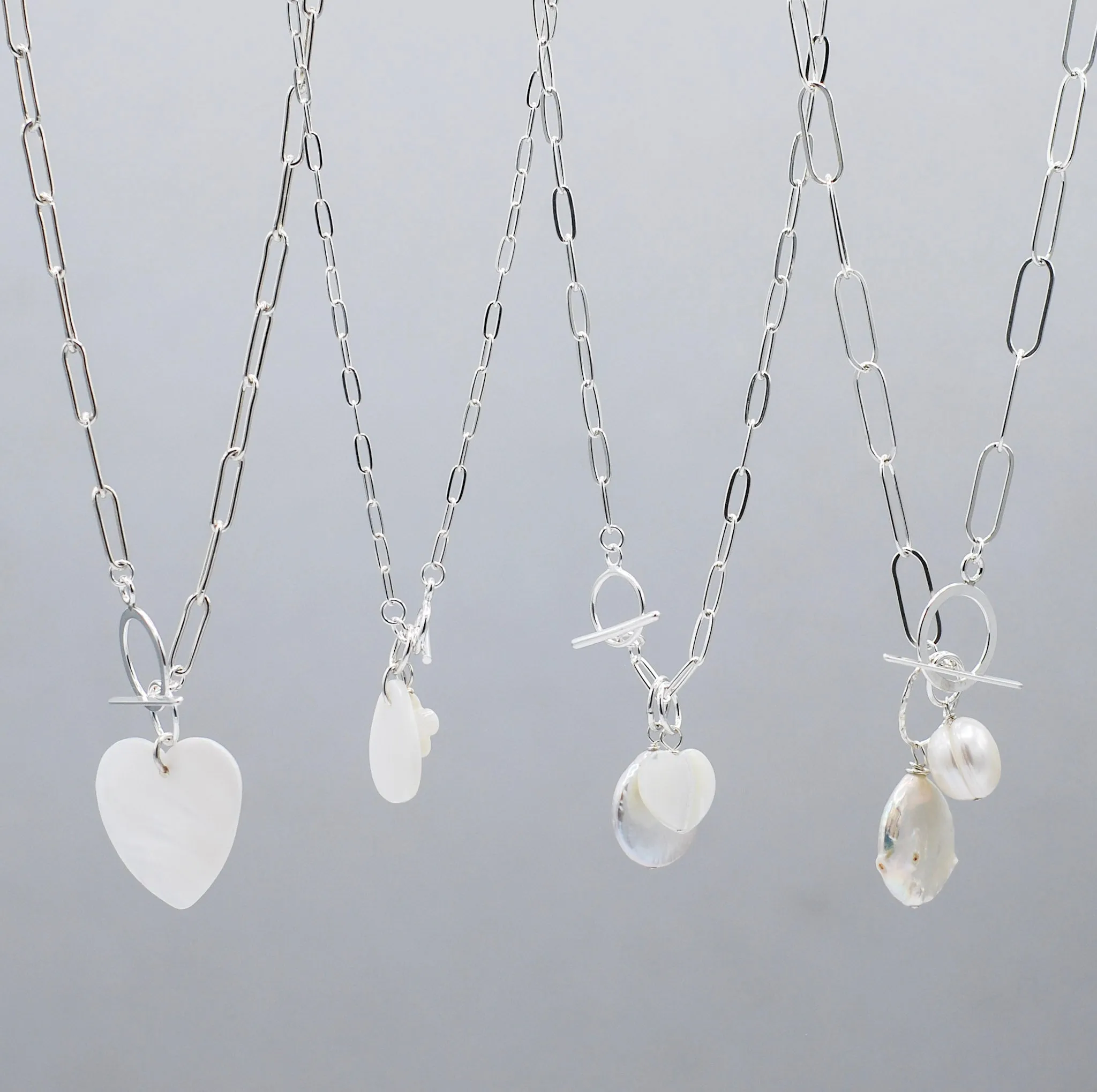 Sterling Silver Extra Large Paper Clip Toggle Necklace