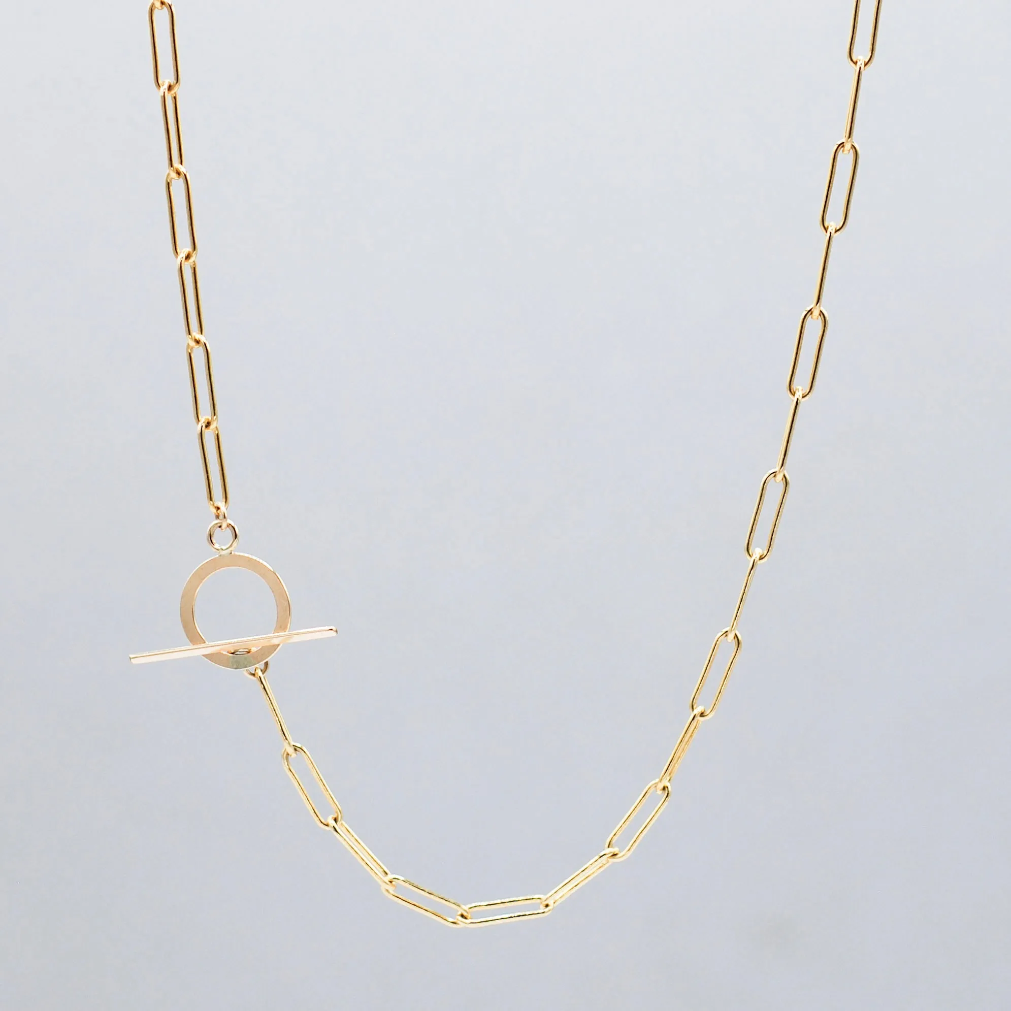 Sterling Silver Large Paper Clip Toggle Necklace