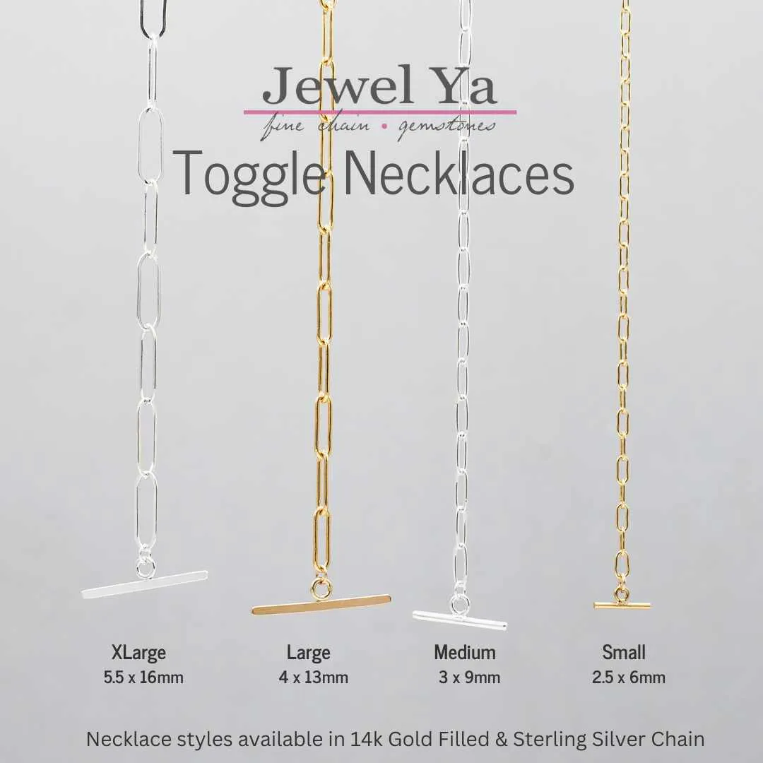Sterling Silver Medium Paper Clip Toggle Necklace