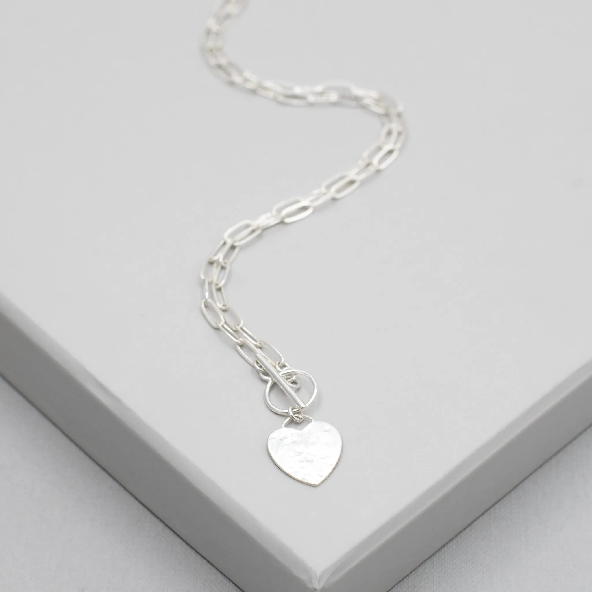 Sterling Silver Medium Paper Clip Toggle Necklace
