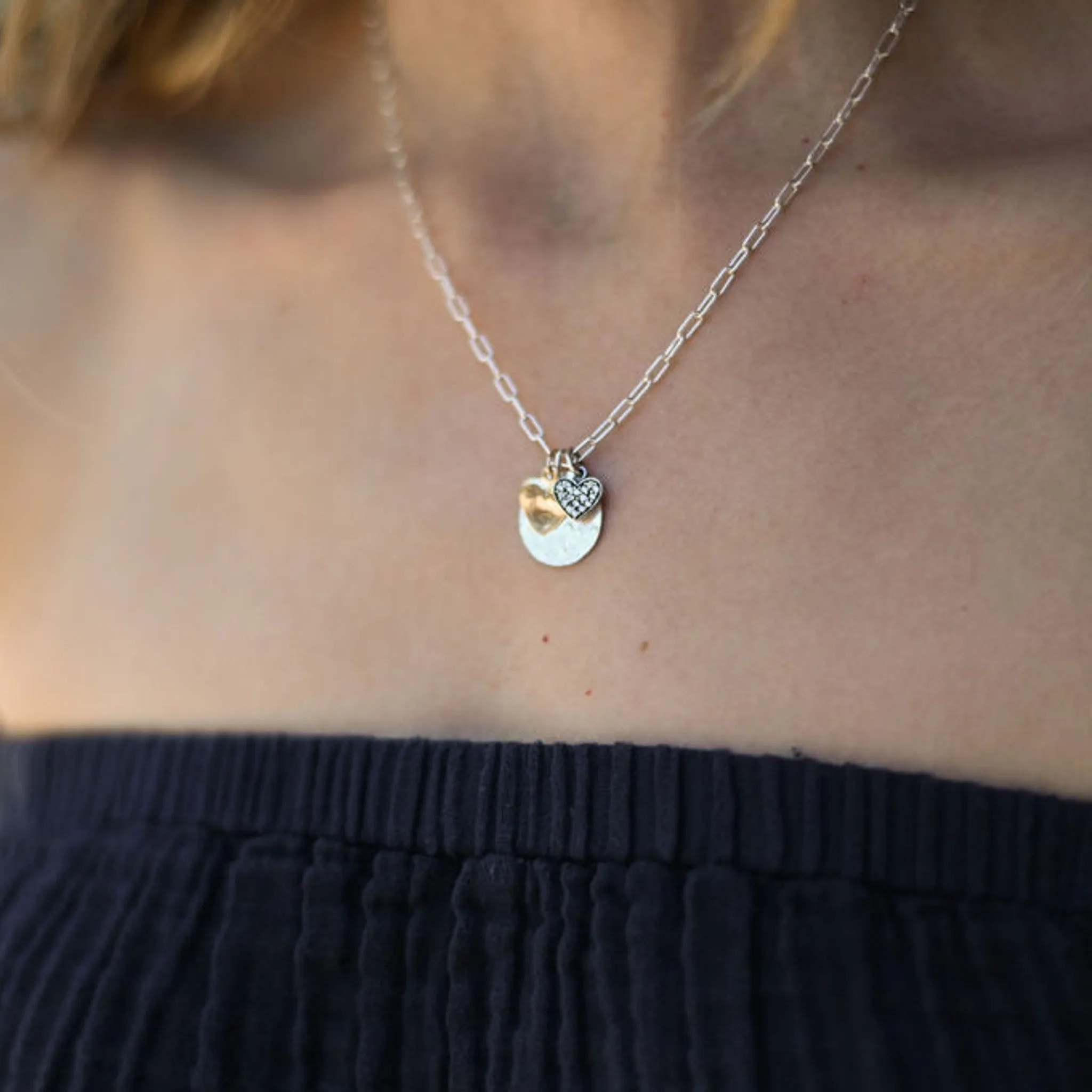 Sterling Silver Small Paper Clip Toggle Necklace