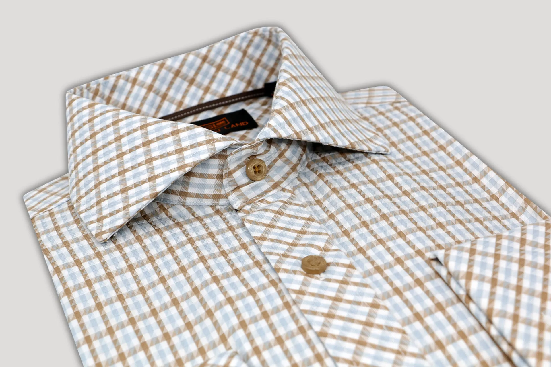 Steven Land Dress Shirt  | Trim and Classic Fit | Arlo 100% Cotton | Color Brown