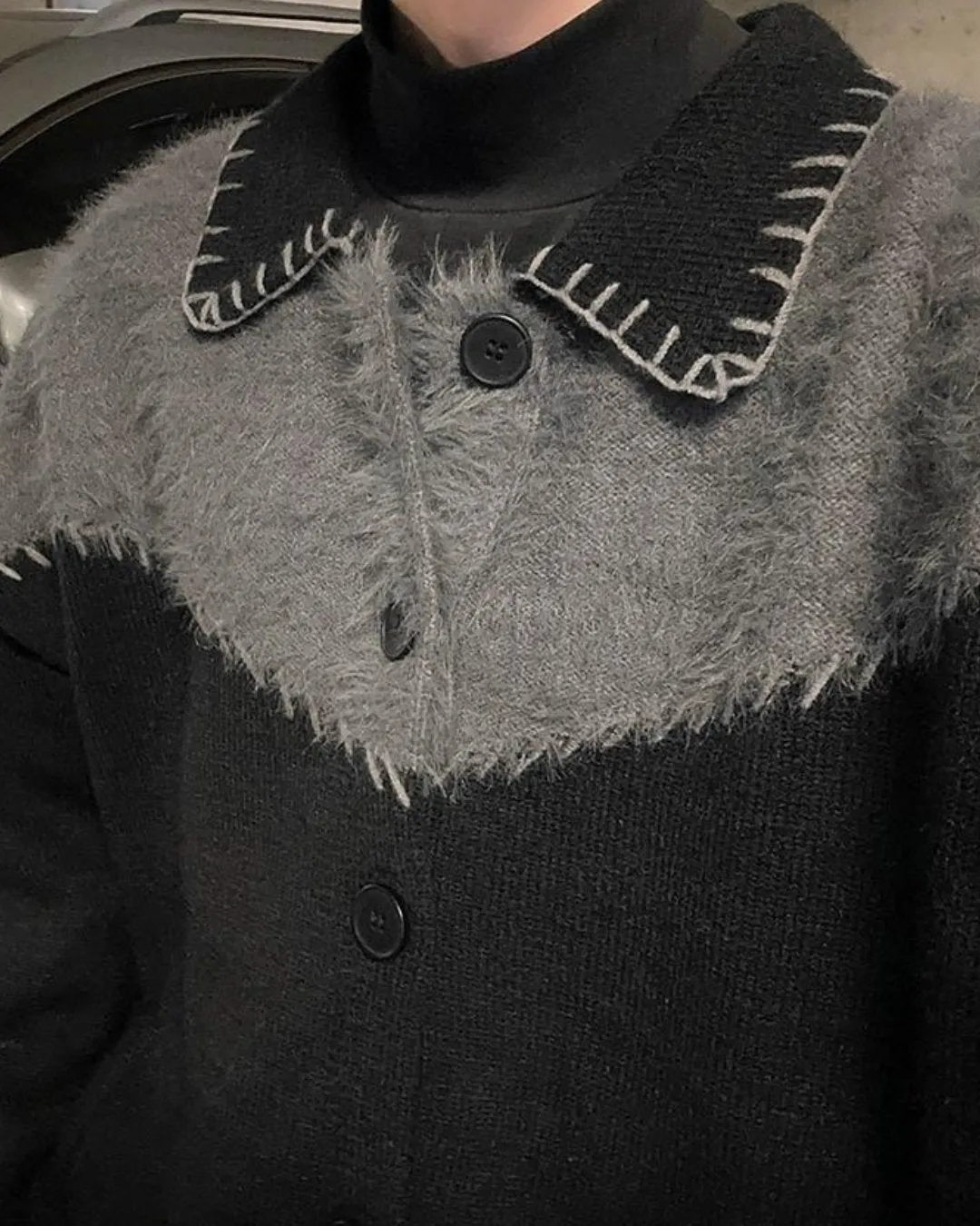 Stitched Button Knit Cardigan JMH0085