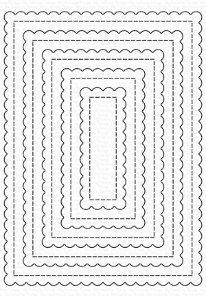 Stitched Mini Scallop Rectangle STAX Die-namics