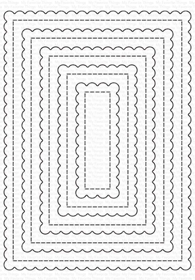 Stitched Mini Scallop Rectangle STAX Die-namics