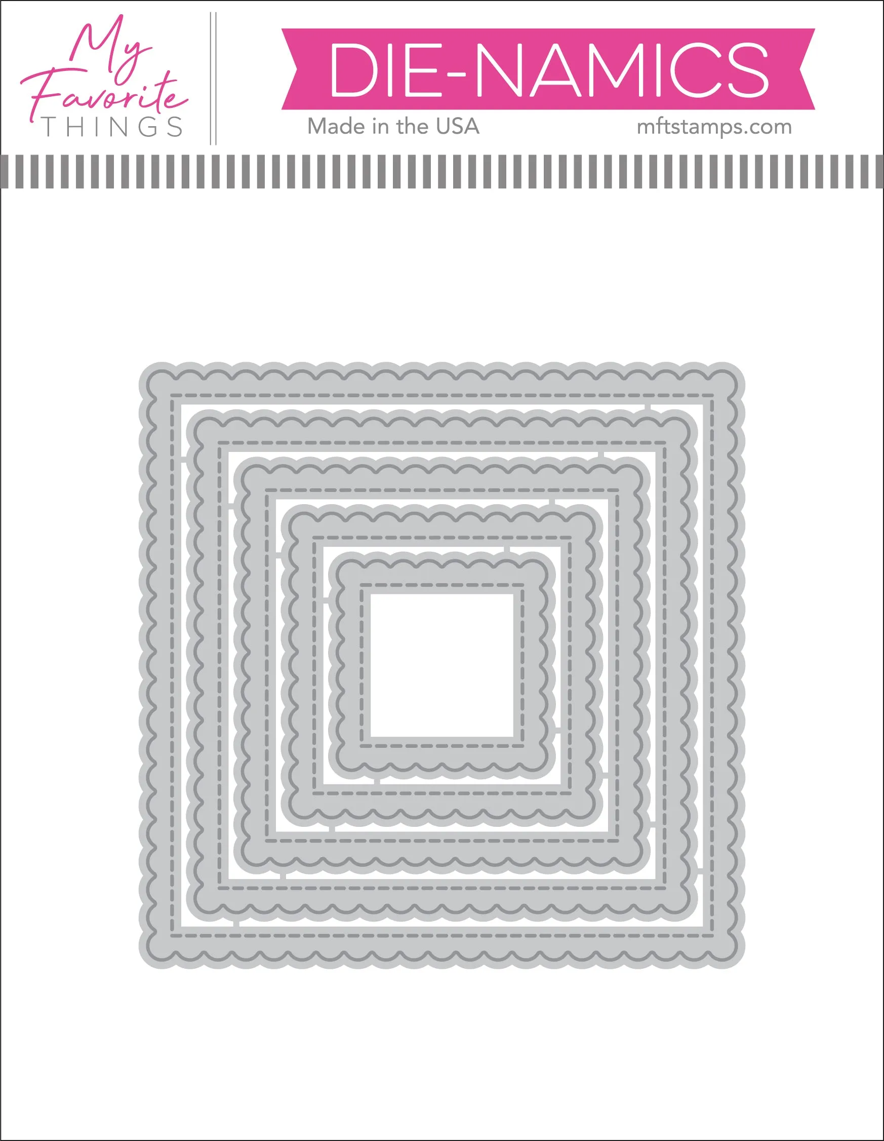 Stitched Mini Scallop Square STAX Die-namics
