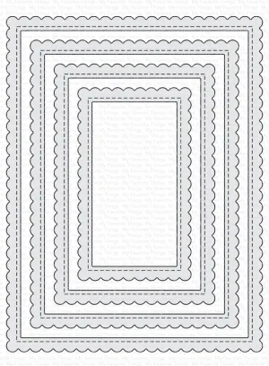 Stitched Rectangle Scallop Edge Frames Die-namics