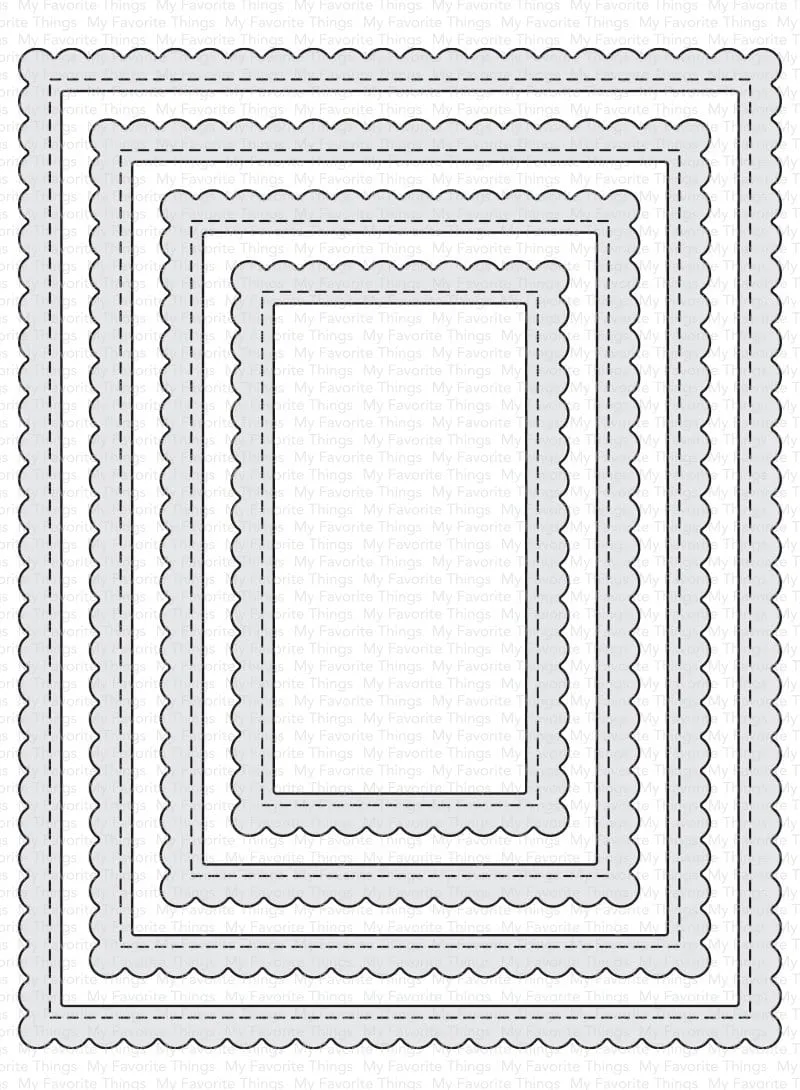 Stitched Rectangle Scallop Edge Frames Die-namics