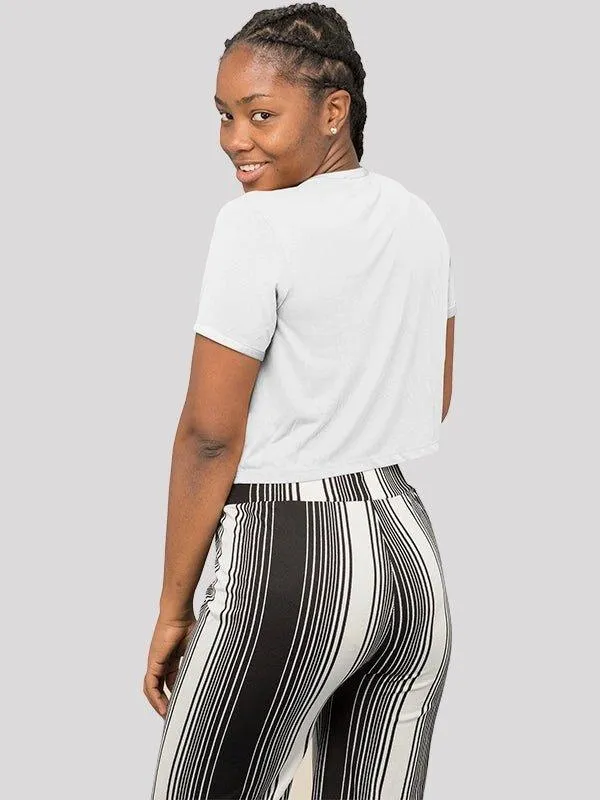 Stop Thinking Start Doing White Crop Top For Women