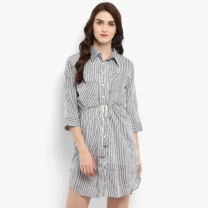 Stripe Printed Shirt Dress